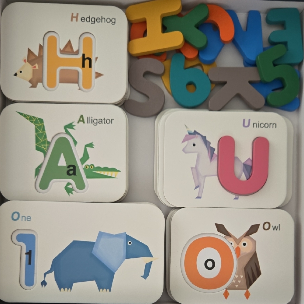 Colorful Alphabet and Number Paired Cards for Kids